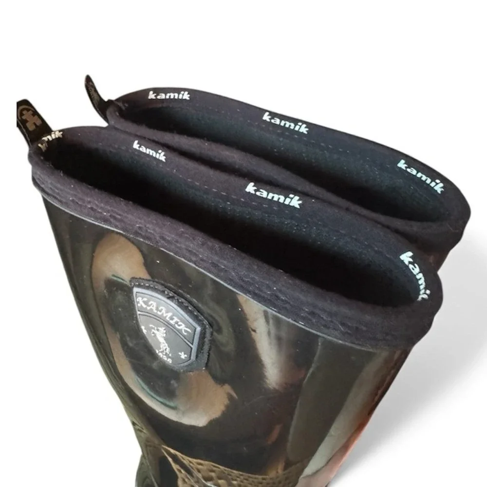 Kamik Black Rubber‎ Rain Boots Waterproof Tall Size 9